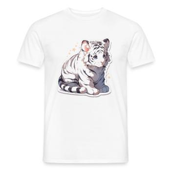 Tiger Wildcat Tiger Baby Baby Tiger Africa - T-shirt homme - blanc - Devant - AI Model Male 178 dark (178cm)