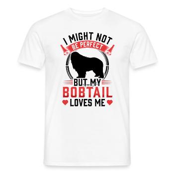 Bobtail pas parfait vieux berger anglais - T-shirt homme - blanc - Devant - AI Model Male 178 dark (178cm)