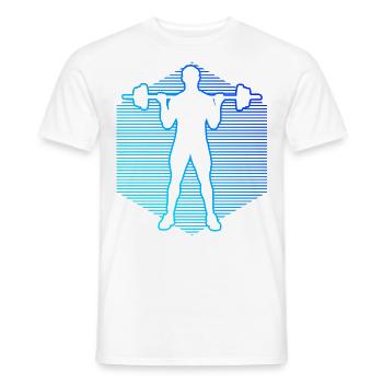 Cardio Fitness Men's Weightlifting Strength Training - Men's T-Shirt - white - Front - AI Model Male 178 dark (178cm)