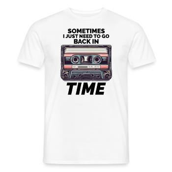 Vintage '80s Cassette Tape: Time Travel in Style - Men's T-Shirt - white - Front - AI Model Male 178 dark (178cm)