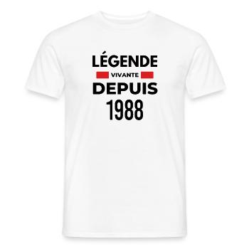 Légende vivante depuis 1988 - T-shirt homme - blanc - Devant - AI Model Male 178 dark (178cm)