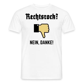 Rechtsrock? Nein, Danke! (Gegen Rechts / P / 3C) - Männer T-Shirt - Weiß - Vorne - AI Model Male 178 dark (178cm)