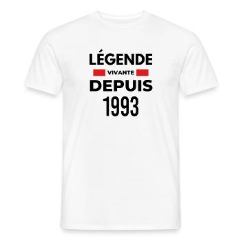 Légende vivante depuis 1993 - T-shirt homme - blanc - Devant - AI Model Male 178 dark (178cm)