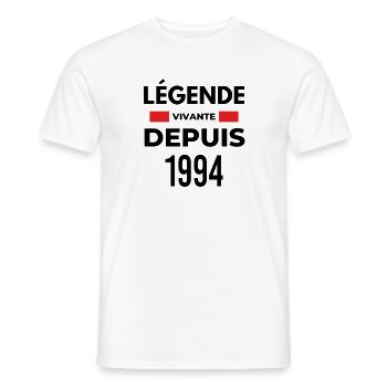 Légende vivante depuis 1994 - T-shirt homme - blanc - Devant - AI Model Male 178 dark (178cm)