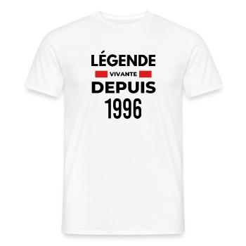 Légende vivante depuis 1996 - T-shirt homme - blanc - Devant - AI Model Male 178 dark (178cm)