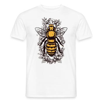 Esthétique Abeilles Fleurs Apiculteur Amateur de miel - T-shirt homme - blanc - Devant - AI Model Male 178 dark (178cm)