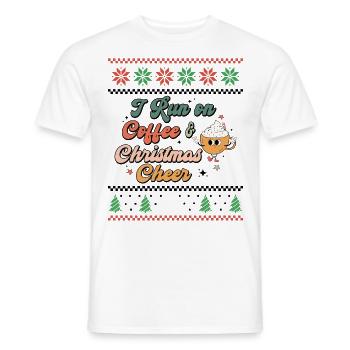 Je cours sur Café & Noël Joie Rétro Laid Noël - T-shirt homme - blanc - Devant - AI Model Male 178 dark (178cm)