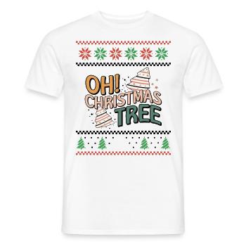 Oh sapin de Noël - Noël moche rétro - T-shirt homme - blanc - Devant - AI Model Male 178 dark (178cm)