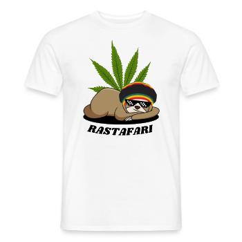 Rastafari Weed Outfit - Men's T-Shirt - white - Front - AI Model Male 178 dark (178cm)