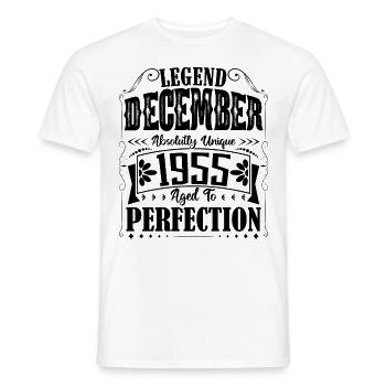 Décembre 1955. Cadeau d'Anniversaire decembre 1955 - T-shirt homme - blanc - Devant - AI Model Male 178 dark (178cm)