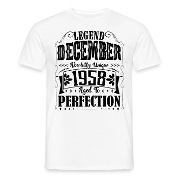 Dezember 1958. Dezember 1958 Geburtstagsgeschenk - Männer T-Shirt - Weiß - Vorne - AI Model Male 178 dark (178cm)