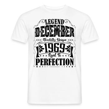 Décembre 1969. Cadeau d'Anniversaire decembre 1969 - T-shirt homme - blanc - Devant - AI Model Male 178 dark (178cm)