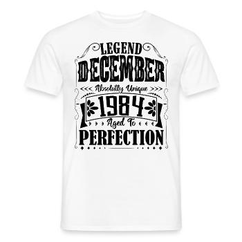 December 1984. December 1984 Birthday Gift - Men's T-Shirt - white - Front - AI Model Male 178 dark (178cm)