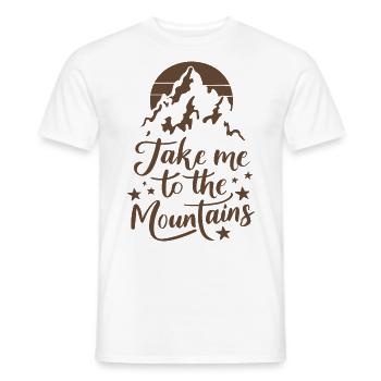 Take me to the Mountains Mountains Hiking Climbing - Men's T-Shirt - white - Front - AI Model Male 178 dark (178cm)