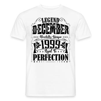 Décembre 1999. Cadeau d'Anniversaire decembre 1999 - T-shirt homme - blanc - Devant - AI Model Male 178 dark (178cm)