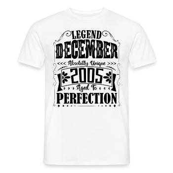 Décembre 2005. Cadeau d'Anniversaire decembre 2005 - T-shirt homme - blanc - Devant - AI Model Male 178 dark (178cm)