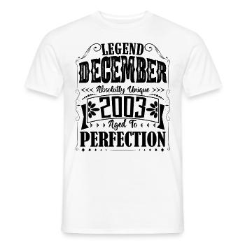 December 2003. Birthday gift December 2003 - Men's T-Shirt - white - Front - AI Model Male 178 dark (178cm)