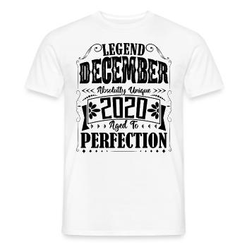 December 2020. Birthday gift December 2020 - Men's T-Shirt - white - Front - AI Model Male 178 dark (178cm)