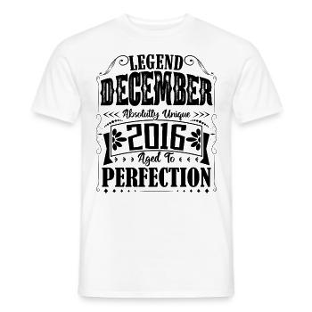 December 2016. Birthday gift December 2016 - Men's T-Shirt - white - Front - AI Model Male 178 dark (178cm)