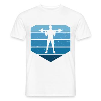 Haltérophilie pour femmes Musculation Cardio Fitness - T-shirt homme - blanc - Devant - AI Model Male 178 dark (178cm)