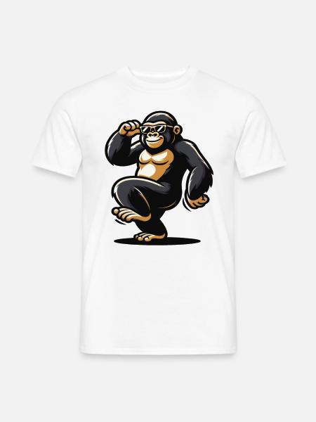 Gorilla mit Sonnenbrille - Männer T-Shirt - Weiß