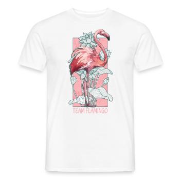 Équipe Flamingo Aquarelle Aquarelle Animaux - T-shirt homme - blanc - Devant - AI Model Male 178 dark (178cm)