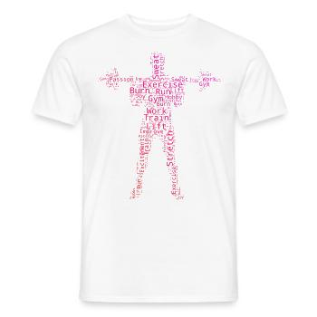 Haltérophilie Musculation Hommes Femmes Fitness - T-shirt homme - blanc - Devant - AI Model Male 178 dark (178cm)