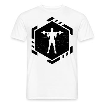Haltération, entraînement d’endurance, musculation - T-shirt homme - blanc - Devant - AI Model Male 178 dark (178cm)
