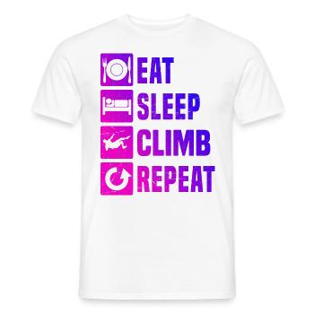 Escalade de bloc Femmes Grimpeur Escalade de bloc - T-shirt homme - blanc - Devant - AI Model Male 178 dark (178cm)