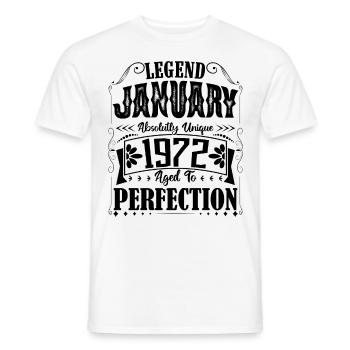 January 1972. January 1972 Birthday Gift. - Men's T-Shirt - white - Front - AI Model Male 178 dark (178cm)