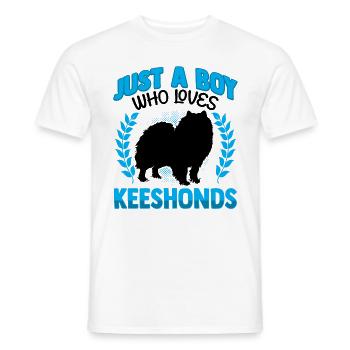 Junge der Wolfsspitz liebt Deutscher Spitz - Männer T-Shirt - Weiß - Vorne - AI Model Male 178 dark (178cm)