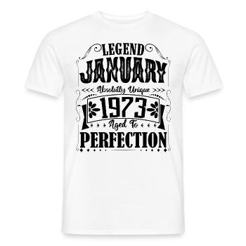 Januar 1973. Januar 1973 Geburtstagsgeschenk. - Männer T-Shirt - Weiß - Vorne - AI Model Male 178 dark (178cm)