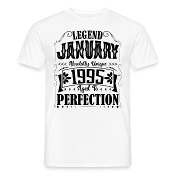 January 1995. January 1995 Birthday Gift. - Men's T-Shirt - white - Front - AI Model Male 178 dark (178cm)