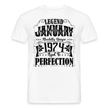 Januar 1974. Januar 1974 Geburtstagsgeschenk. - Männer T-Shirt - Weiß - Vorne - AI Model Male 178 dark (178cm)