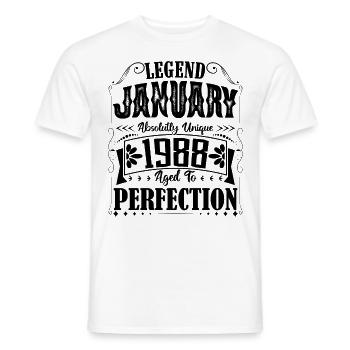 January 1988. January 1988 Birthday Gift. - Men's T-Shirt - white - Front - AI Model Male 178 dark (178cm)
