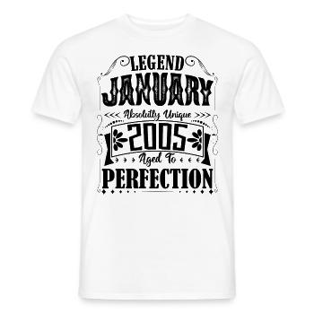 Janvier 2005. Cadeau d'Anniversaire janvier 2005. - T-shirt homme - blanc - Devant - AI Model Male 178 dark (178cm)