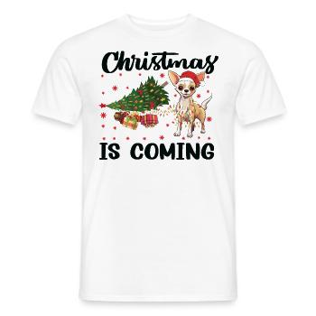 Noël arrive version chien - T-shirt homme - blanc - Devant - AI Model Male 178 dark (178cm)