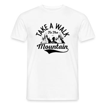 Take a Walk to Mountains Outdoor Traveling Hiking - Men's T-Shirt - white - Front - AI Model Male 178 dark (178cm)