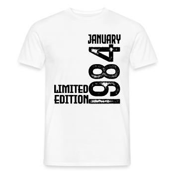Cadeau Anniversaire Janvier 1984. January 1984. - T-shirt homme - blanc - Devant - AI Model Male 178 dark (178cm)