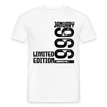 January 1996 Anniversary Gift. January 1996. - Men's T-Shirt - white - Front - AI Model Male 178 dark (178cm)