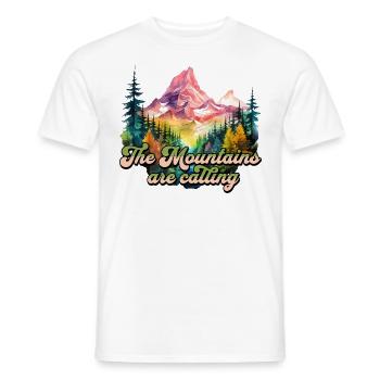 The Mountains Are Calling Berge Bergsteiger Natur - Männer T-Shirt - Weiß - Vorne - AI Model Male 178 dark (178cm)
