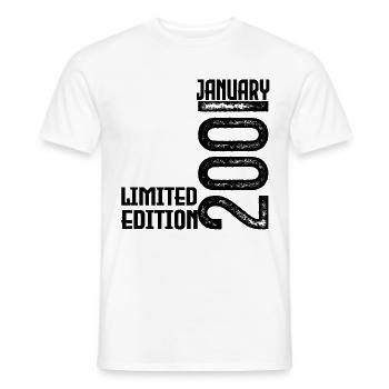 January 2001 Birthday Gift. January 2001. - Men's T-Shirt - white - Front - AI Model Male 178 dark (178cm)