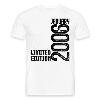 Cadeau Anniversaire Janvier 2006. January 2006. - T-shirt homme - blanc - Devant - AI Model Male 178 dark (178cm)
