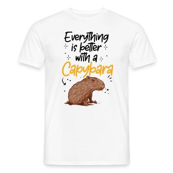 Tout est mieux avec capybara capybara - T-shirt homme - blanc - Devant - AI Model Male 178 dark (178cm)