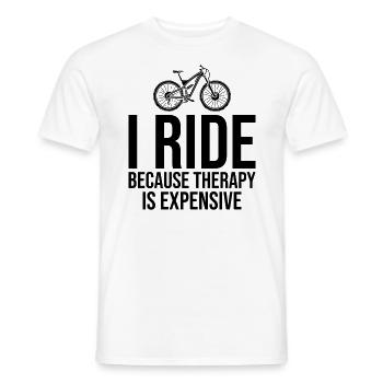 Therapy on Two Wheels : Trail Riding Mountain Bike - Men's T-Shirt - white - Front - AI Model Male 178 dark (178cm)