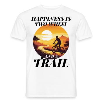 Chasing Happiness on Two Wheels Trail Riding Bike - Men's T-Shirt - white - Front - AI Model Male 178 dark (178cm)