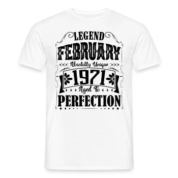 February 1971. February 1971 Birthday Gift. - Men's T-Shirt - white - Front - AI Model Male 178 dark (178cm)