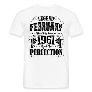 Février 1961. Cadeau d'Anniversaire février 1961. - T-shirt homme - blanc - Devant - AI Model Male 178 dark (178cm)