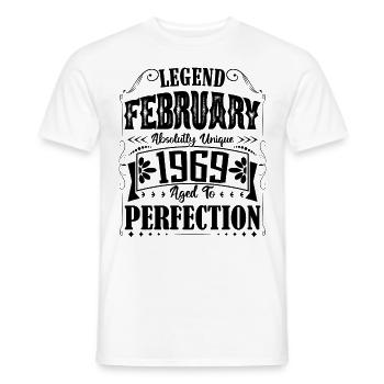February 1969. February 1969 Birthday Gift. - Men's T-Shirt - white - Front - AI Model Male 178 dark (178cm)