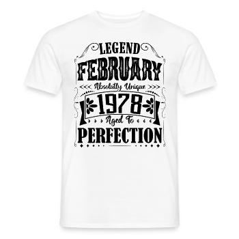 Februar 1978. Februar 1978 Geburtstagsgeschenk. - Männer T-Shirt - Weiß - Vorne - AI Model Male 178 dark (178cm)